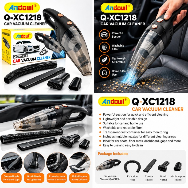 Andowl portable Car Vacuum Cleaner Q-XC1218