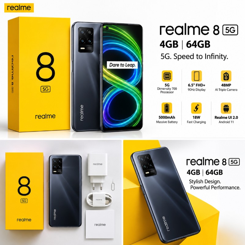 realme 8 5G RAM 4GB/64GB Supersonic Black