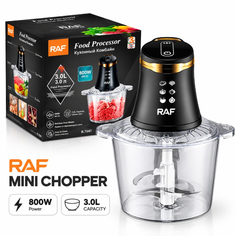 Raf Mini Chopper Multi 800W With 3lt Capacity Black