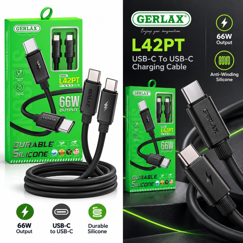 GERLAX  L42PT USB-C to USB-C Charging Cable