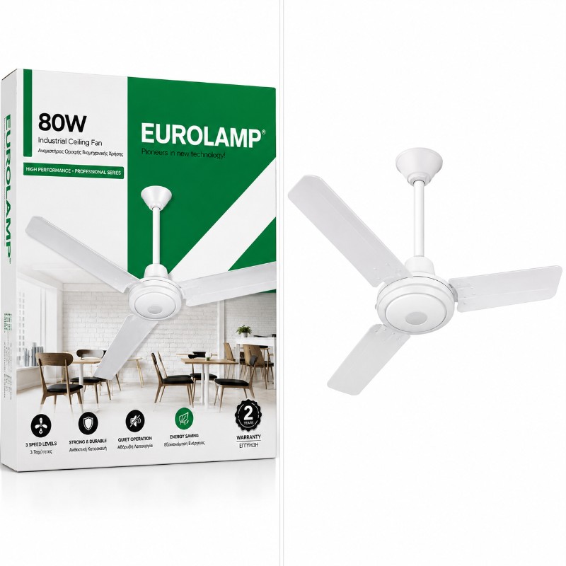 Eurolamp 80W Industrial Ceiling Fan
