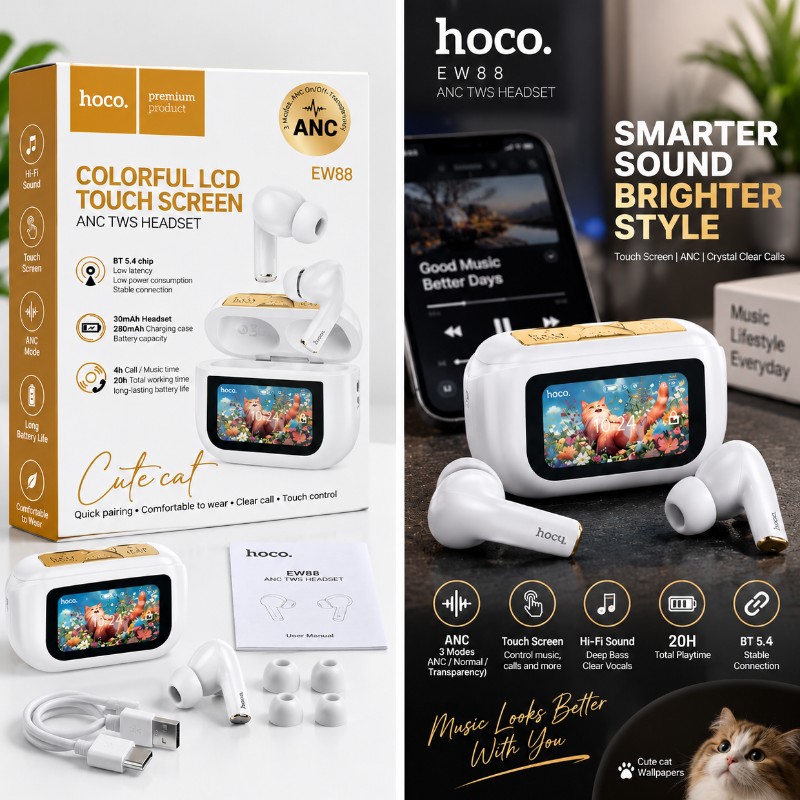 Hoco EW88 ANC TWS Wireless Earbuds