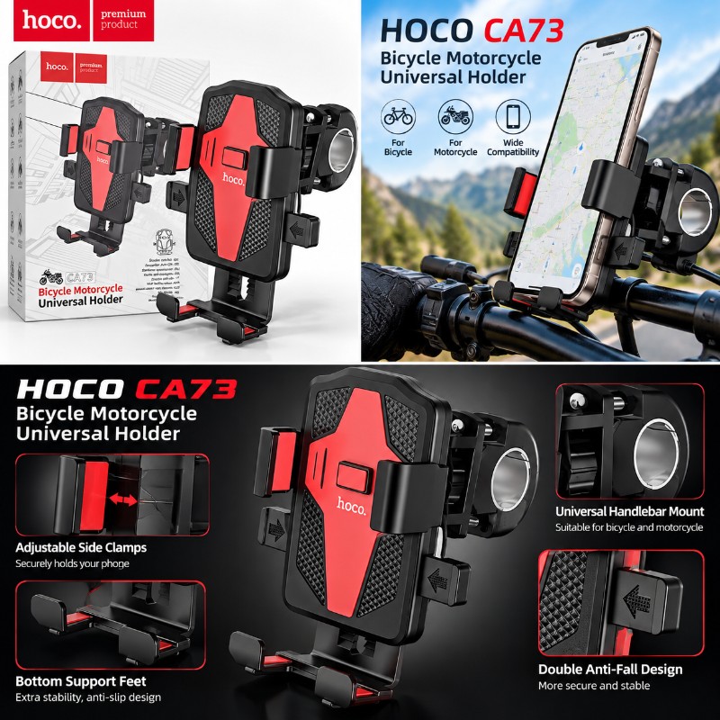 Hoco CA73 Bicycle Motorcycle Universal Holder Black Red